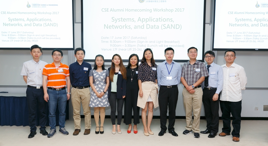 Alumni Speakers (from left) Yuan, Kaishun, Zheng, Yanjiao, Jiang, Dian, Jin, Jianliang, Jiangchuan, Ning, Weike