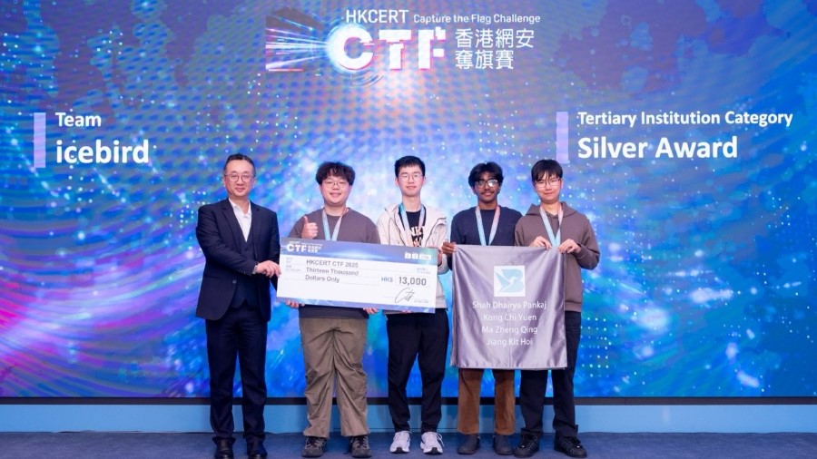 From the left: Kong Chi Yuen Jimmy, Jiang Kit Hoi Ivan, Shah Dhairya Pankaj, Ma Zheng Qing Issac