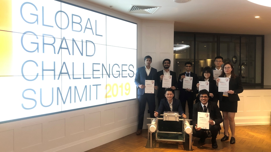 A joint university team of Hong Kong wins the first runner-up at the Student Competition of 2019 Global Grand Challenges Summit in London