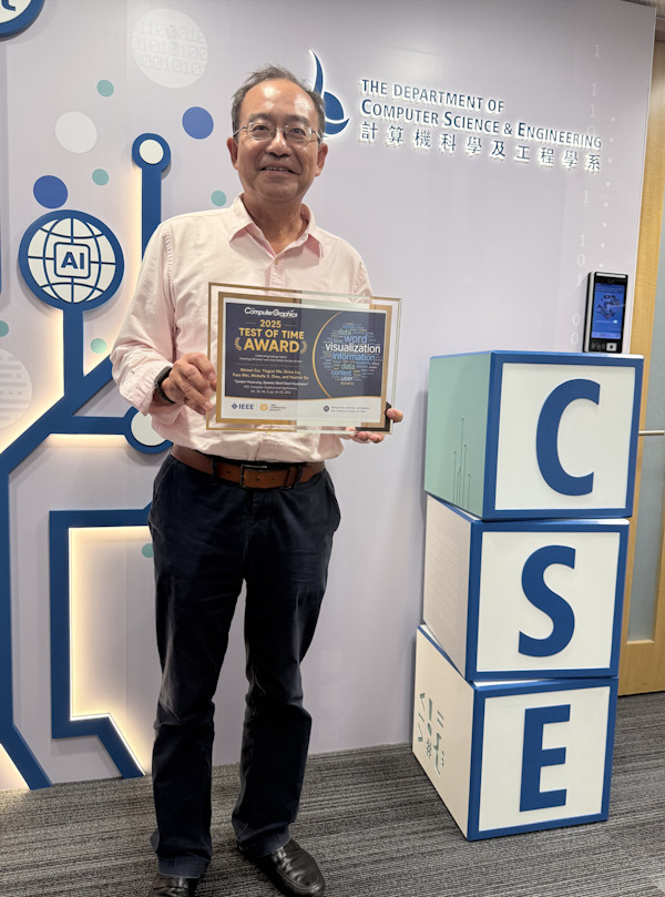 Prof. Huamin Qu received the 2025 IEEE Computer Graphics and Applications (CG&A) Test of Time Award