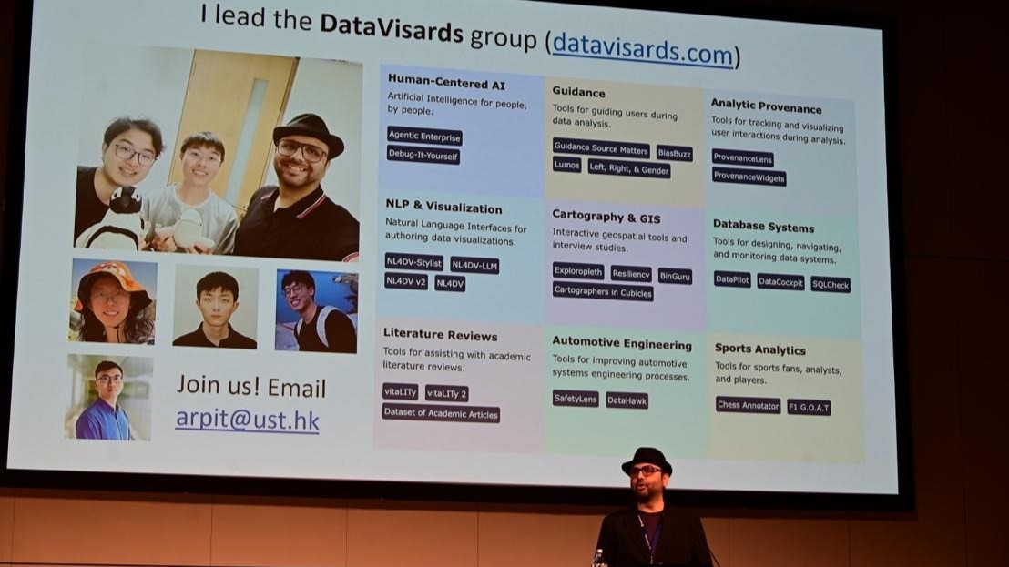 Dr. Narechania at the 2025 IEEE VIS Conference.