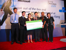 (From left to right) Prof. Dik Lun Lee; Mr. Wing Sing Wong; Miss Manli Zhu; Mr. Haibo