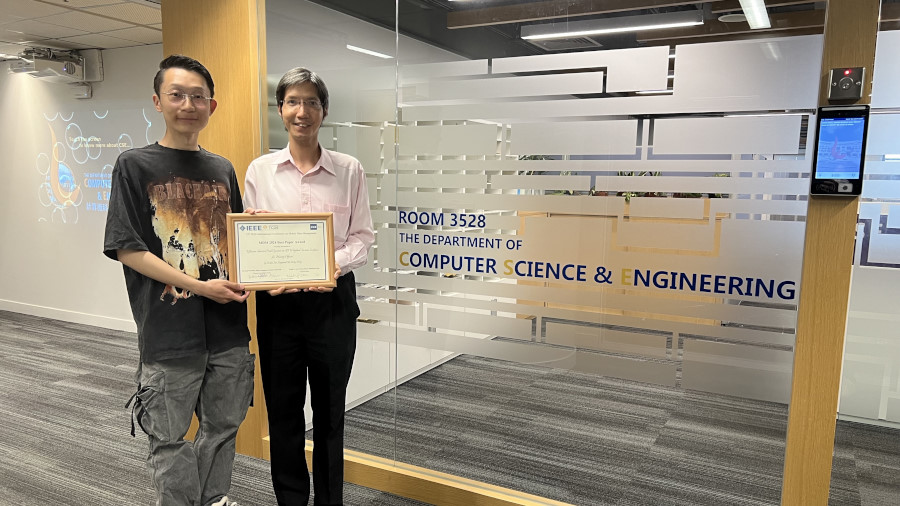(From left) Yinzhao YAN and Prof. Raymond WONG receiving the MDM 2024 Best Paper Award.