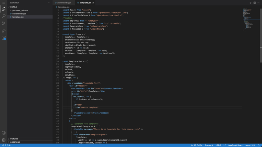 Cnails provide users with IDE on browser, which is extremely similar to Visual Studio Code