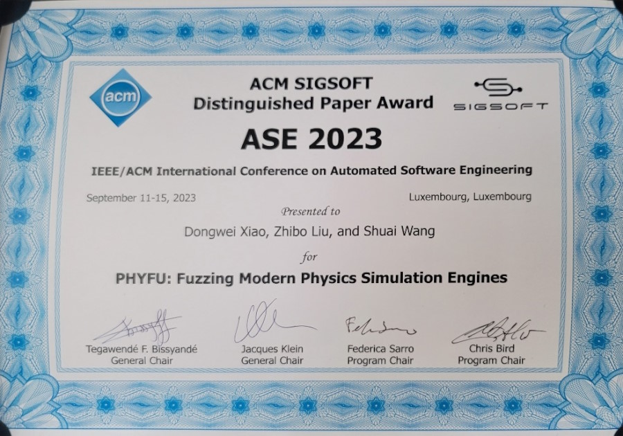 The ACM SIGSOFT Distinguished Paper Award