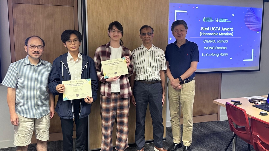 (From Left) Dr. Brian MAK, Erastus WONG, Yu Hong Harry LI, Dr. Sunil ARYA, Prof. Xiaofang ZHOU