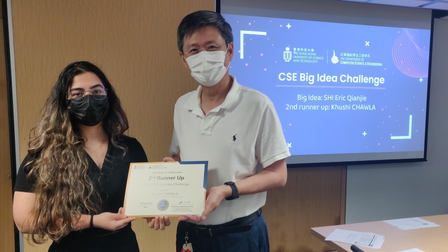 (from left) Khushi CHAWLA and Prof. Xiaofang ZHOU