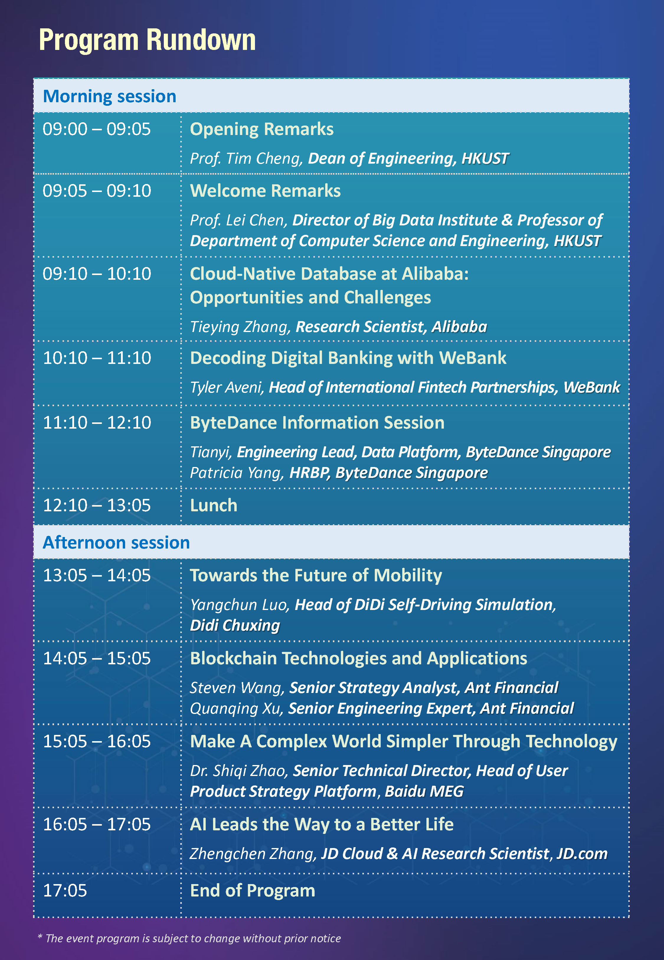 HKUST Big Data Institute Career Fair on 27 April 2020 - Rundown